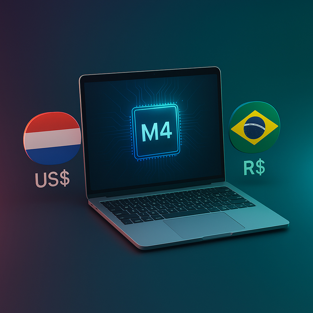 Foto de Capa do post MacBook M4 (16 GB/512 GB) no Paraguai vs. Brasil: vale a pena em 2025?