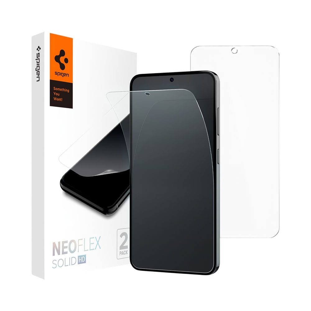 Foto do Produto PROTECTOR DE PANTALLA SPIGEN NEO FLEX SOLID HD PARA SAMSUNG GALAXY S24 AFL07439 2 PACK TRANSPARENTE