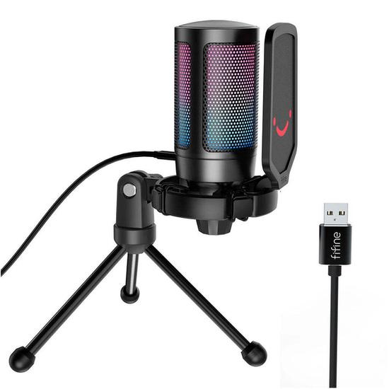 Foto do Produto Microfone Fifine A6T RGB USB