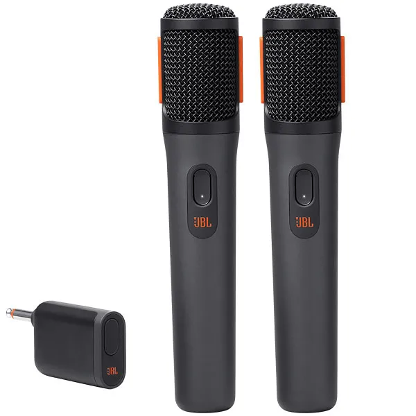 Foto do Produto Sistema de Microfone JBL PartyBox Wireless Mic com 2 Microfones - Preto