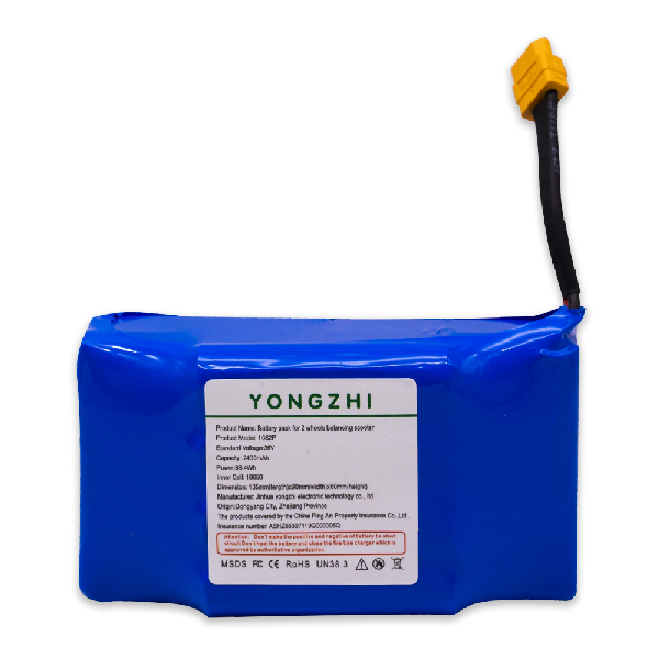 Foto do Produto Bateria para Scooter Hoverboard Yongzhi 10S2P / 36V / 2400Mah / Tam. 135x90x60mm - Azul