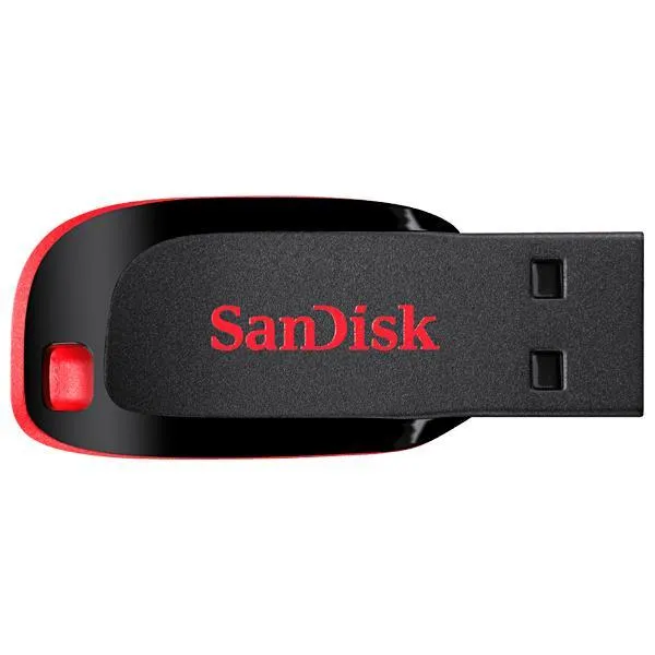 Foto do Produto Pendrive de 64GB SanDisk Cruzer Blade SDCZ50-064G-B35 USB 2.0 - Preto/Vermelho