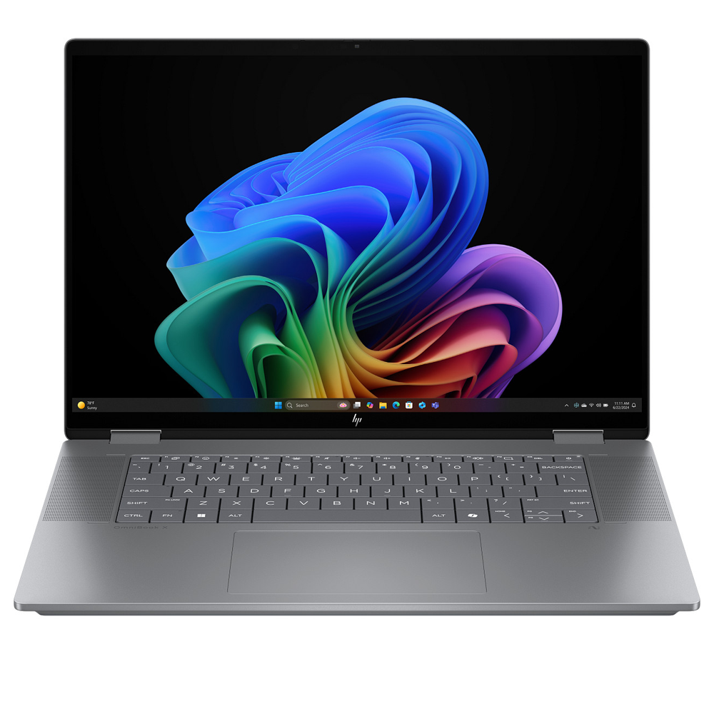 Foto do Produto Notebook HP Omnibook X Flip 16-BE0003DX - AMD Ryzen 5-220 3.2GHz - 8/512GB SSD - TouchScreen - 16'' - Prata