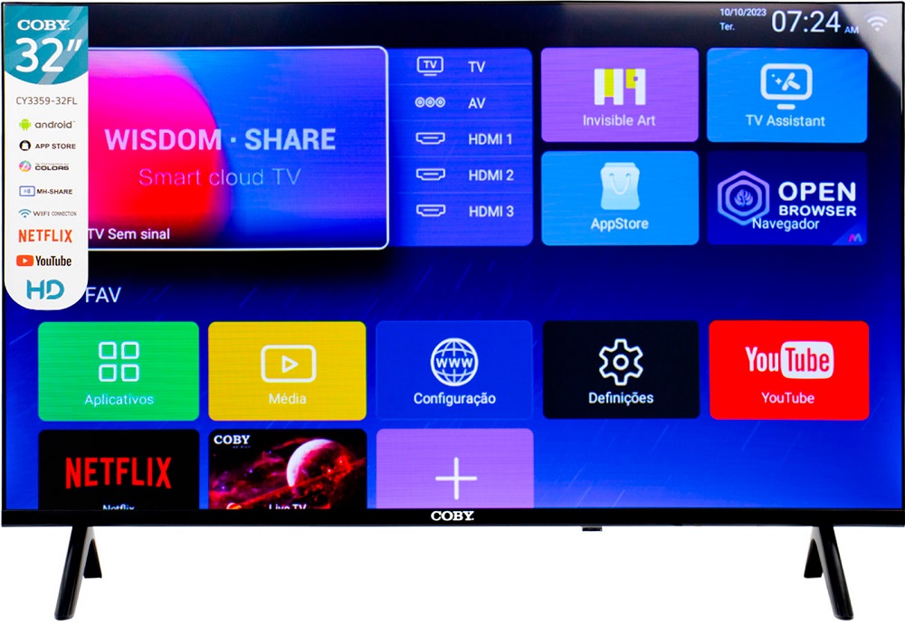Foto do Produto Smart TV LED Coby 32" CY3359-32FL HD