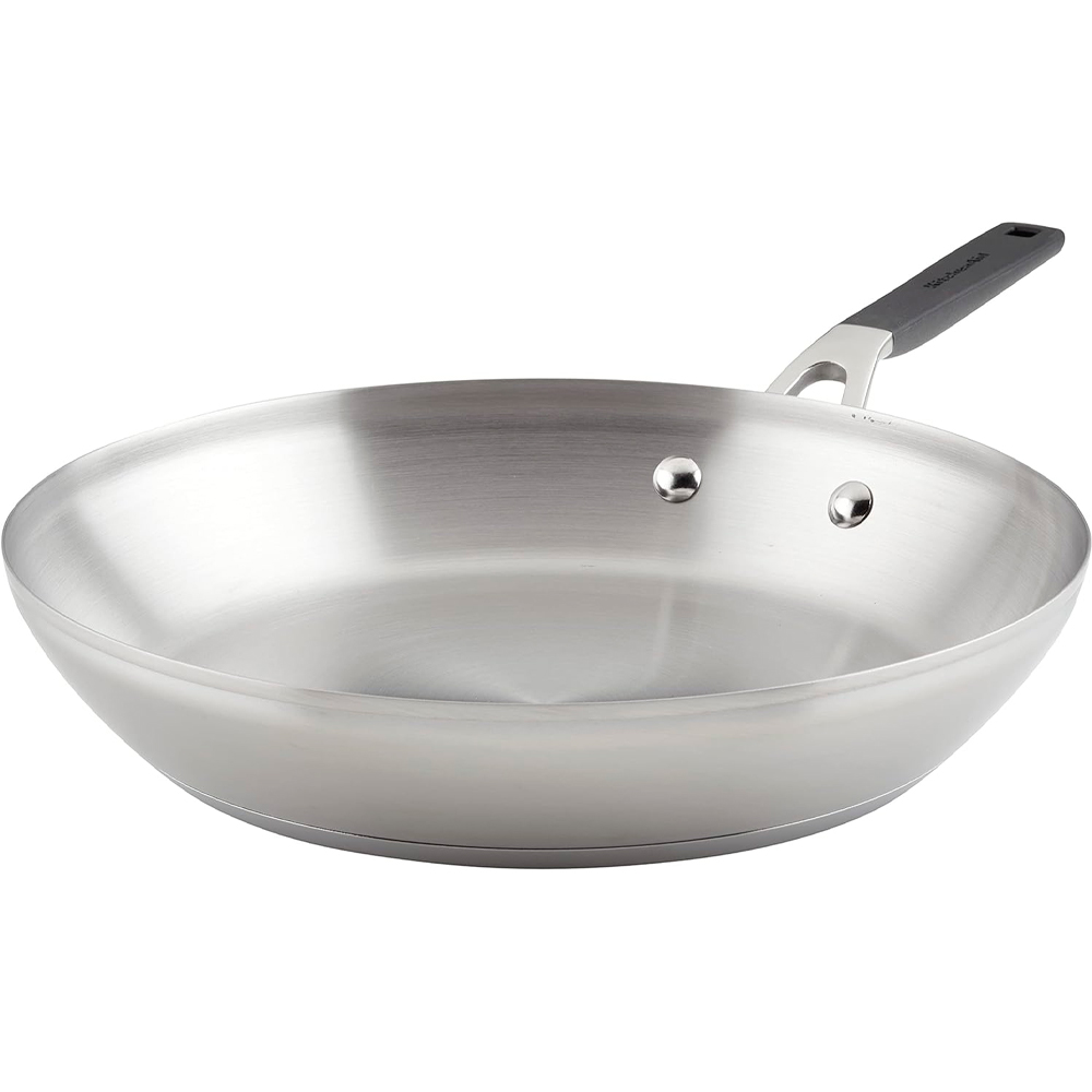 Foto do Produto Frigideira KitchenAid 71025 Indução Antiaderente Aço Inoxidável Escovado 30CM - Prata