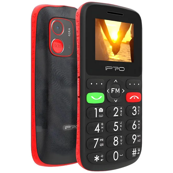 Foto do Produto Celular IPRO F189 Dual SIM Tela de 1.8" Câmera/Rádio FM - Preto/Vermelho