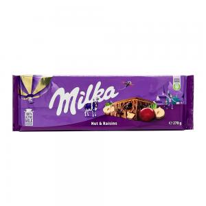 Foto do Produto Barra Chocolate Milka Ao Leite, Passas e Avelãs 270G
