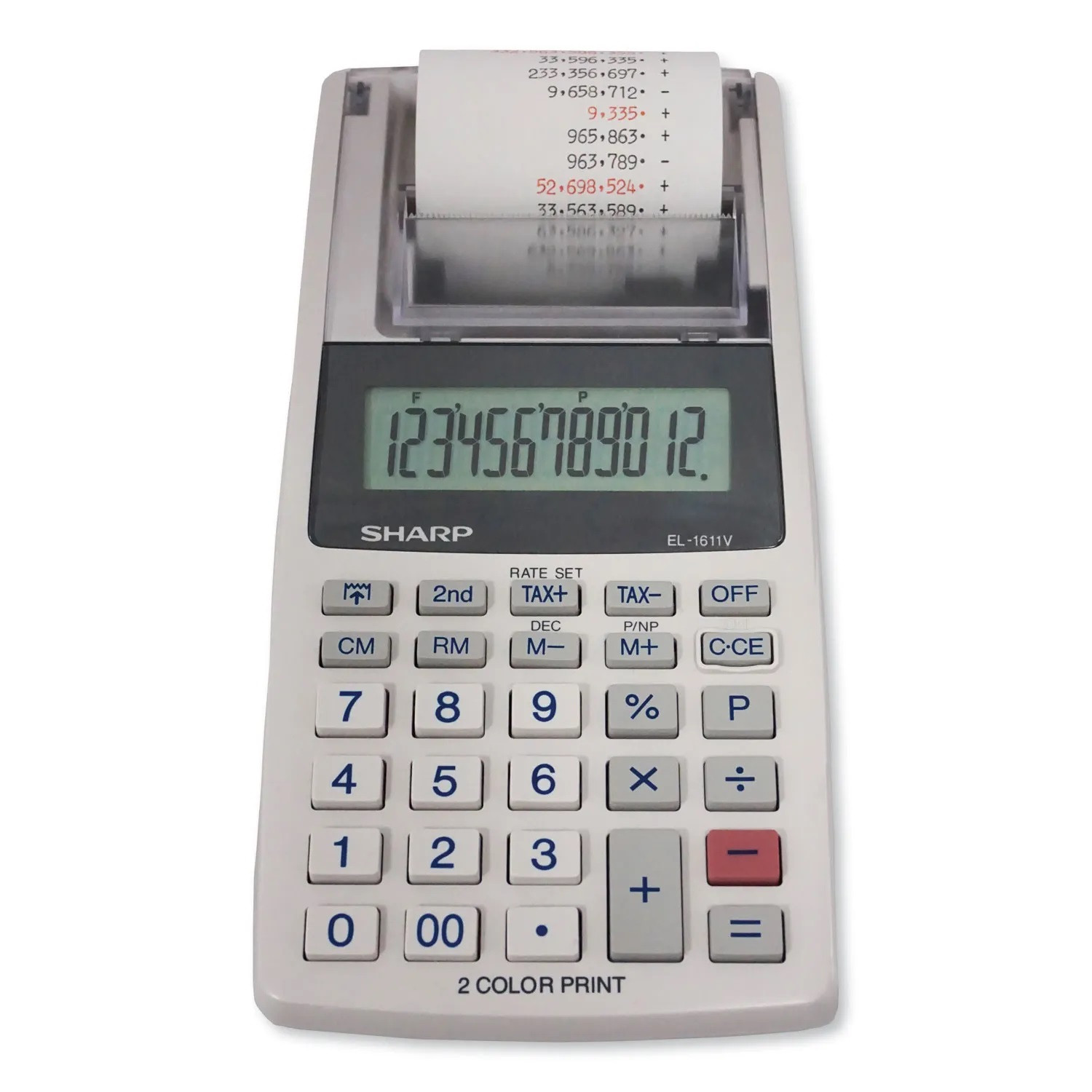 Foto do Produto Calculadora Sharp Sem fio portátil de mão EL-1611V Branco 12 Dígitos