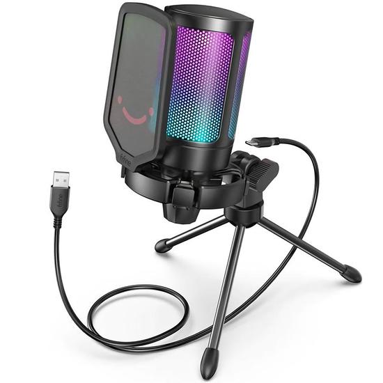 Foto do Produto Microfone Fifine A6V RGB USB