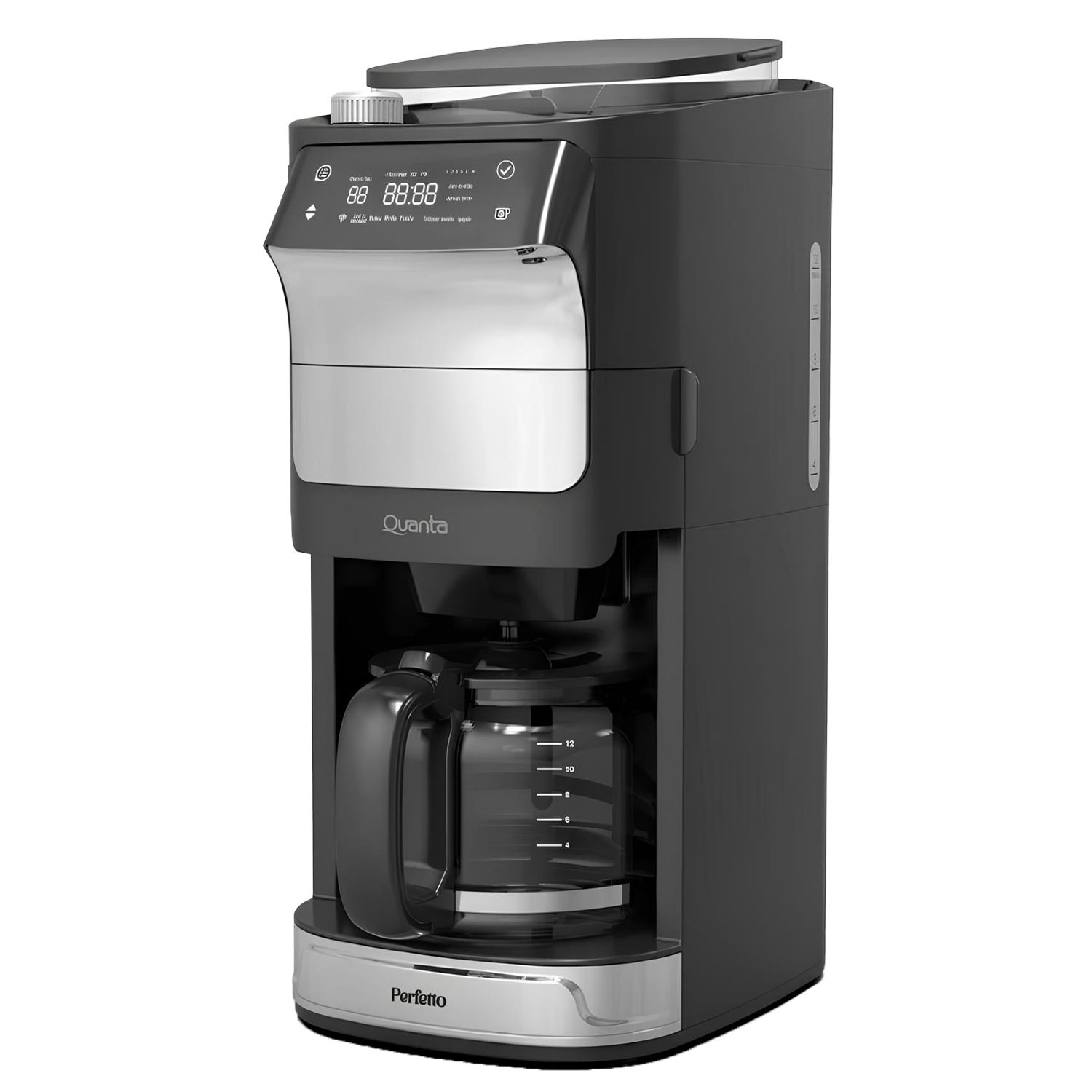 Foto do Produto Cafeteira Elétrica Quanta Perfetto QTCAM150 - 1050W - 1.5L - 2 Em 1 - 220V - Preto e Prata