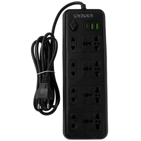 Foto do Produto Filtro de Linha Satellite A-R282U com 2 USB/8 Tomadas - Preta