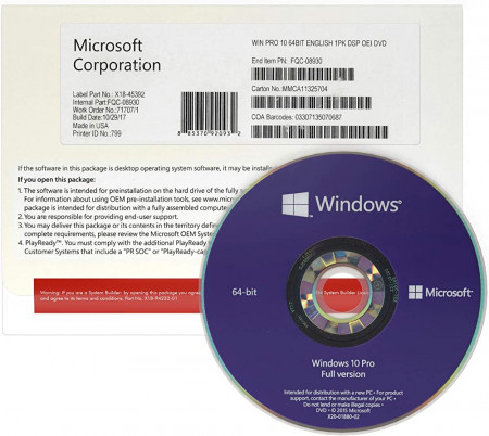 Foto do Produto LICENCA / LICENCIA / W10 PRO / WINDOWS 10 PRO OEM DVD