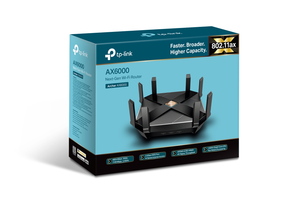 Foto do Produto TP-LINK WIFI 6 ARCHER AX6000 ROUTER DUAL BAND MU-MIMO GIGA
