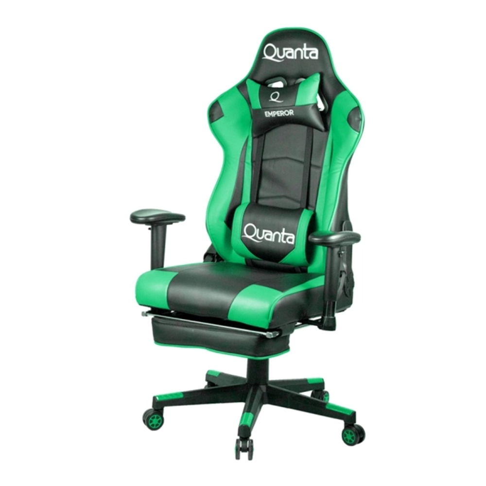 Foto do Produto Cadeira Gamer Quanta Emperor QTGC20 - Com Apoio Cervical - Ajustável - Preto e Verde