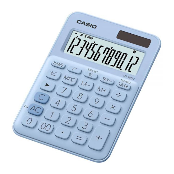 Foto do Produto Calculadora Compacta Casio MS-20UC-LB - Azul Claro