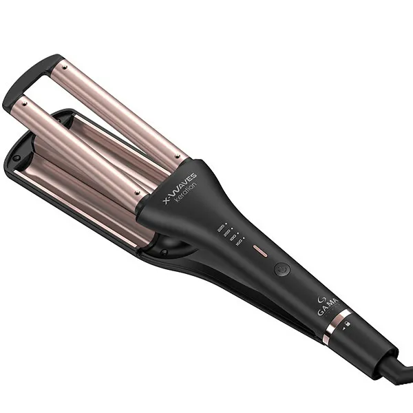 Foto do Produto Modelador de Cabelo GAMA X-Waves Keration 220 °C Bivolt - Preto/Rosa
