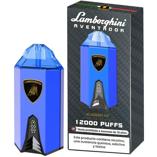 Foto do Produto Vaper Descartável Lamborghini Aventador Blueberry Ice 12000 Puffs