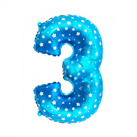 Foto do Produto Balao Numero 3 Azul 16 Polegadas