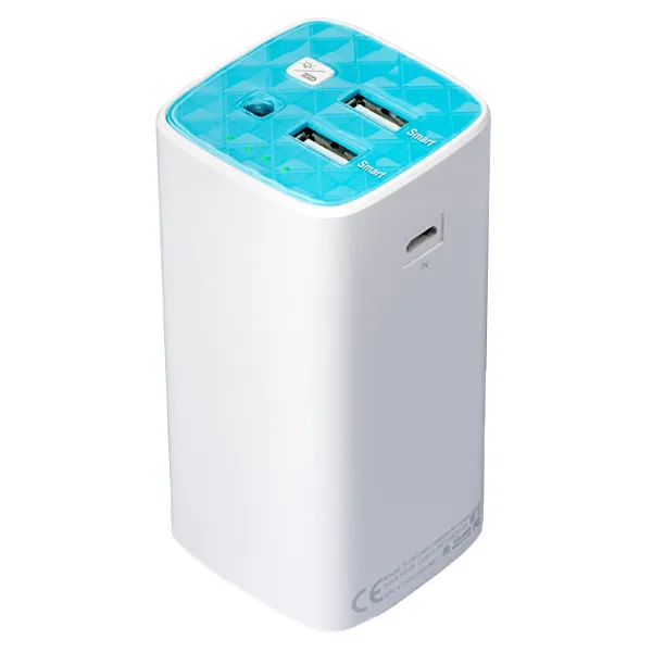 Foto do Produto Carregador Portátil TP-Link TL-PB10400 10.400 mAh 2 Saídas USB - Branco/Azul