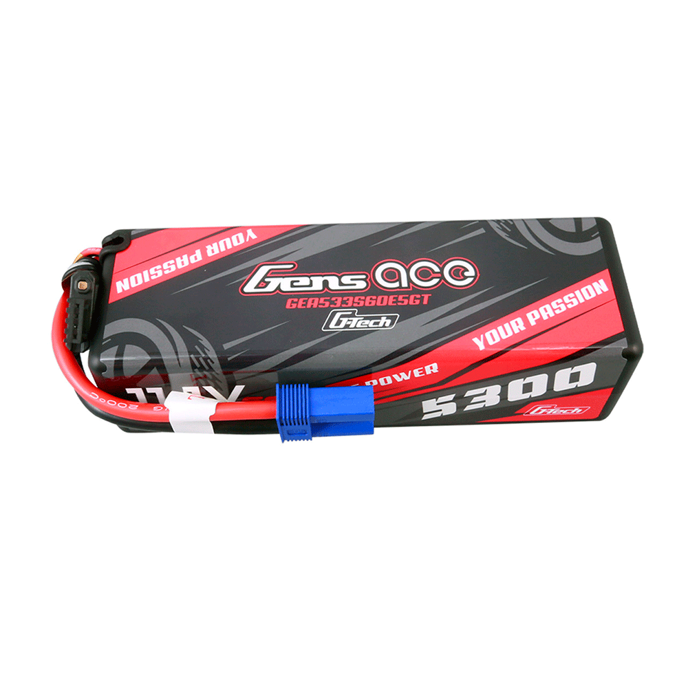 Foto do Produto GENS ACE 11.1V 5300MAH 60C 3S HARDCASE G-TECH LIPO 15# EC5 PLUG