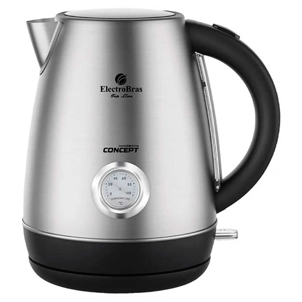 Foto do Produto Jarra Elétrica ElectroBras Concept EBJE-05 - 1.7L - 2200W - 220V - Prata e Preto