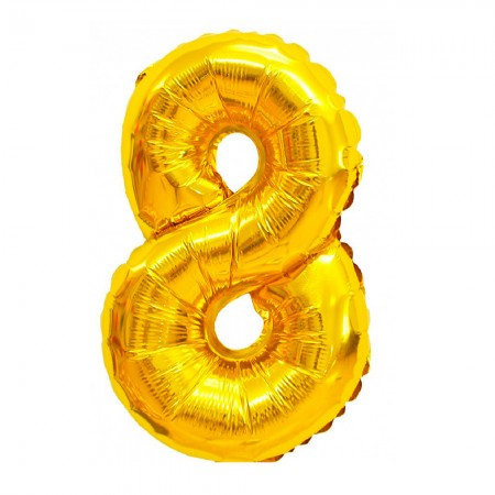 Foto do Produto Balao Numero 8 Dourado 32 Polegadas