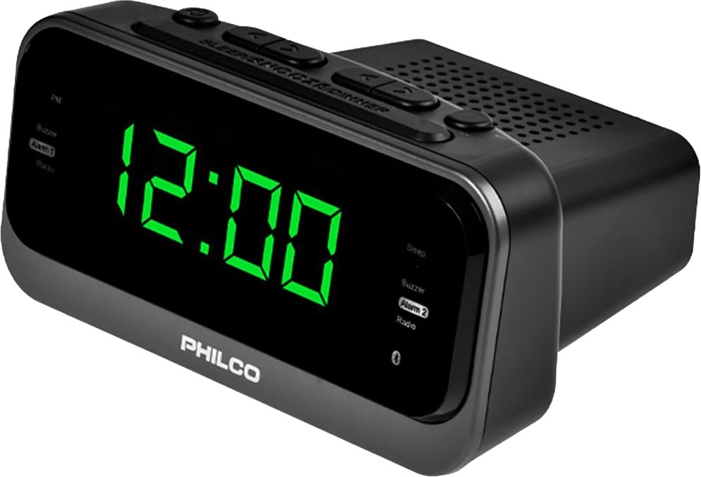 Foto do Produto Rádio Relógio Philco 1.2" Dual Alarm Clock Radio PAR1012BT-GR FM Bivolt 50-60Hz