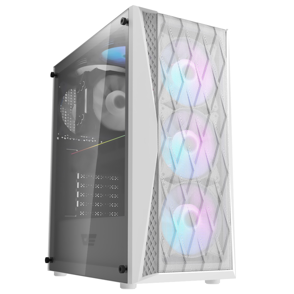 Foto do Produto Gabinete Gamer darkFlash DK352 E-ATX / 4 Cooler / RGB - Branco