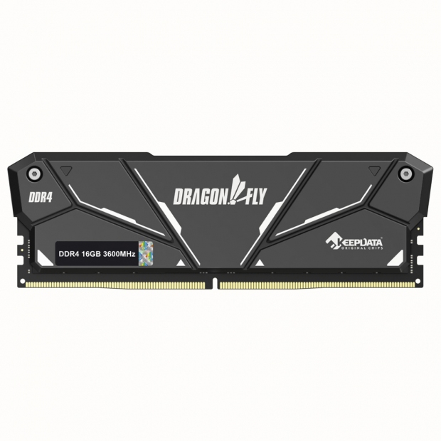 Foto do Produto MEM DDR4 16GB 3600 KEEPDATA DRAGONFLY C/ DISS BLK KDH36C18B/16 BLACK