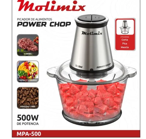 Foto do Produto MOLIMIX MULTI PROCESADOR POWERCHOP MPA-500 500W 110V/60HZ GRIS