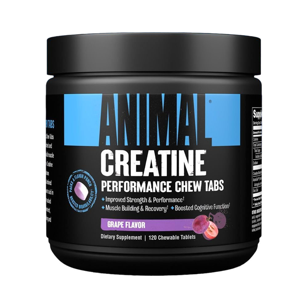 Foto do Produto SUPLEMENTO UNIVERSAL ANIMAL CREATINE CHEWS GRAPE 120 TABLETAS