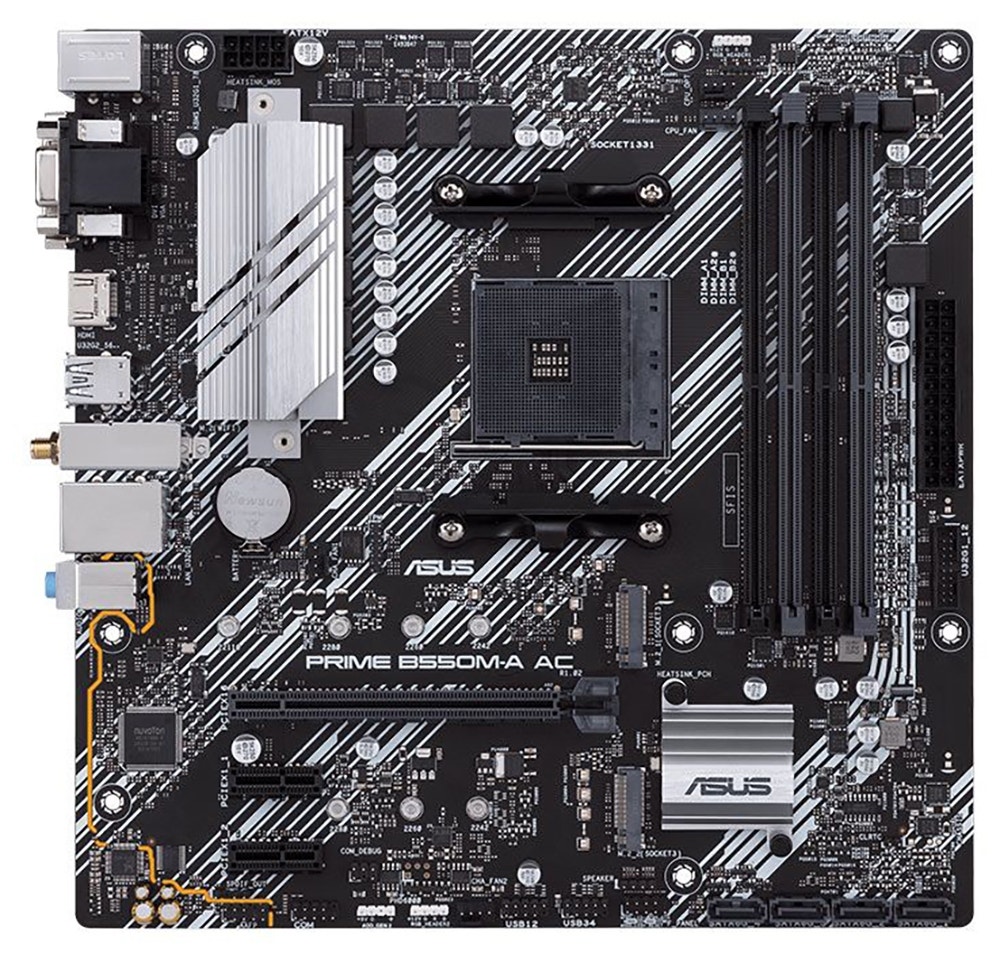 Foto do Produto Placa Mãe Asus Prime B550M-A AC AM4/4xDDR4/PCI-E/M.2/HDMI/DVI-D/VGA/WiFi