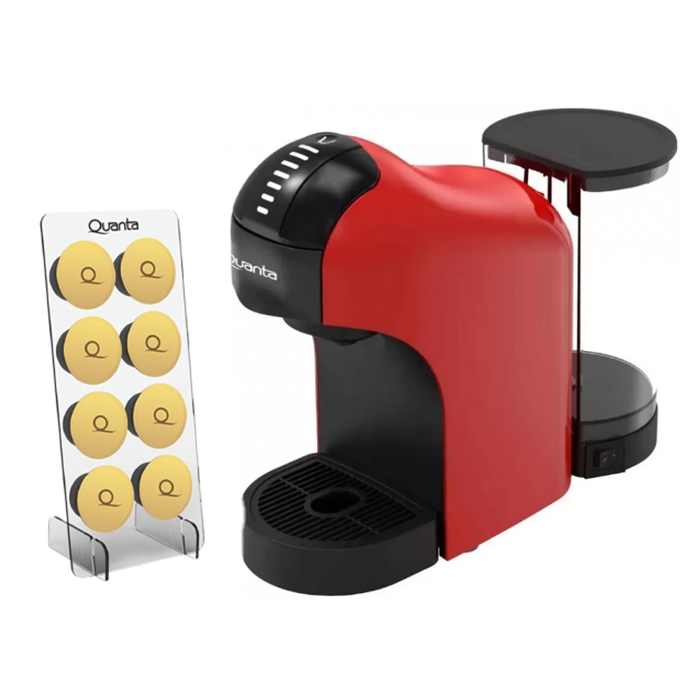 Foto do Produto Cafeteira Elétrica Quanta Pure Flavour QTCMC50 - 1400W - 1L - 3 Em 1 - Com Porta Cápsula - 220V - Vermelho + Copo