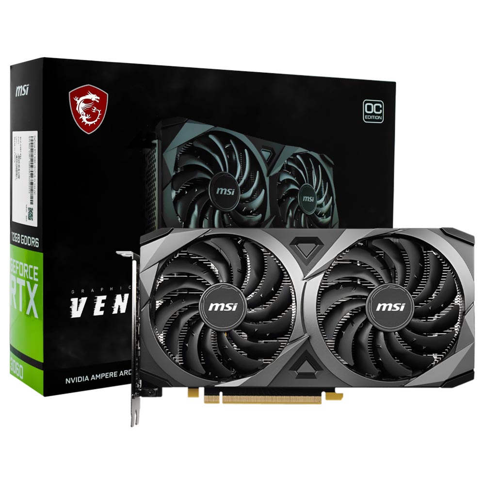 Foto do Produto Placa de Video MSI Ventus 2X OC 12GB GeForce RTX3060 GDDR6 - 912-V397-050