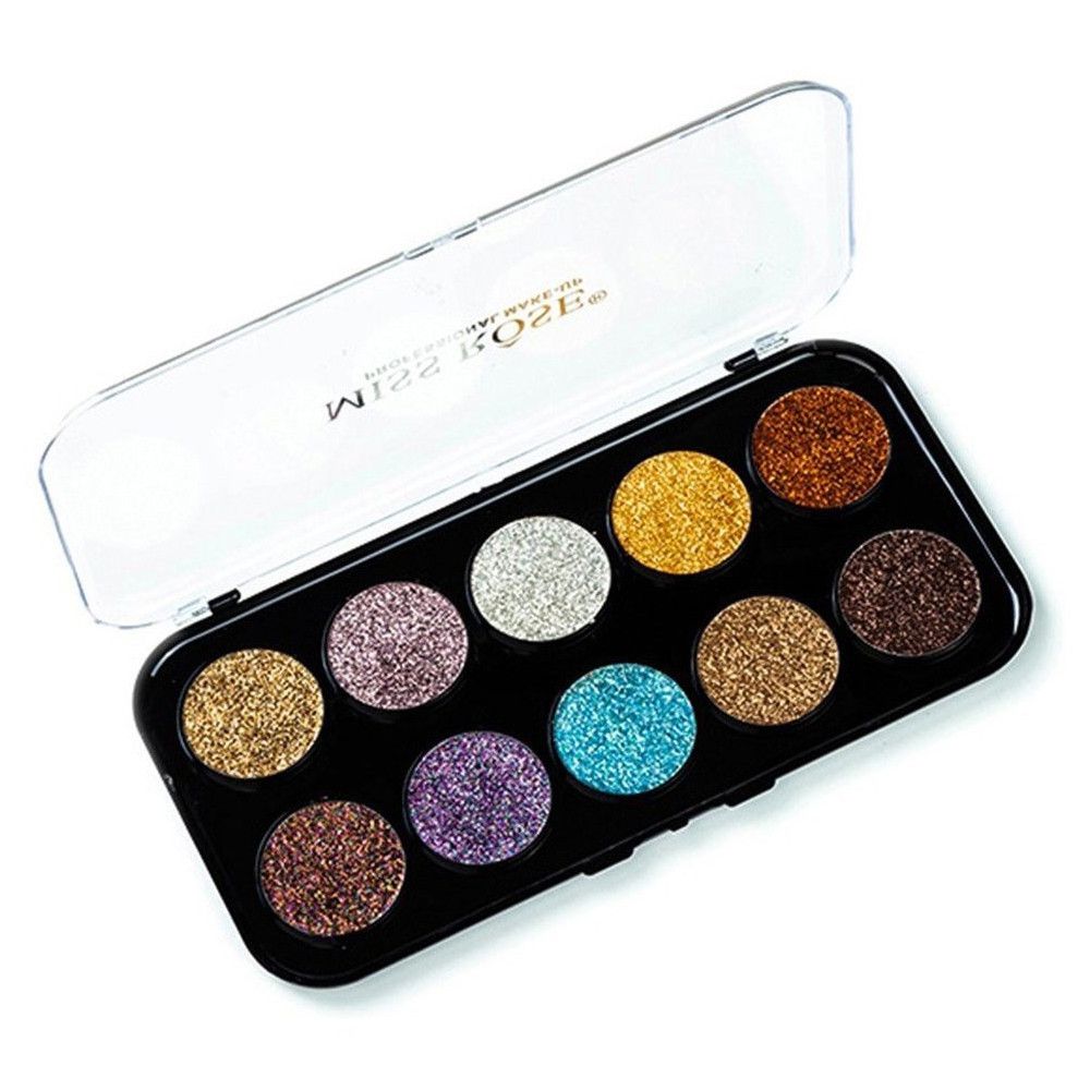 Foto do Produto PALETA MISS ROSE SOMBRAS GLITTER 10 COLORES 085M1