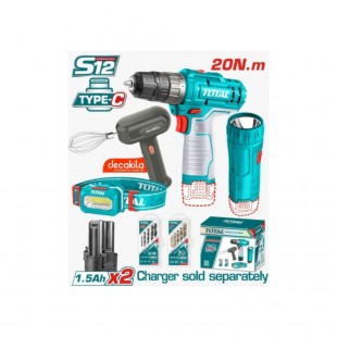 Foto do Produto KIT PARAFUSADEIRA BATERIA TOTAL TOSLI231