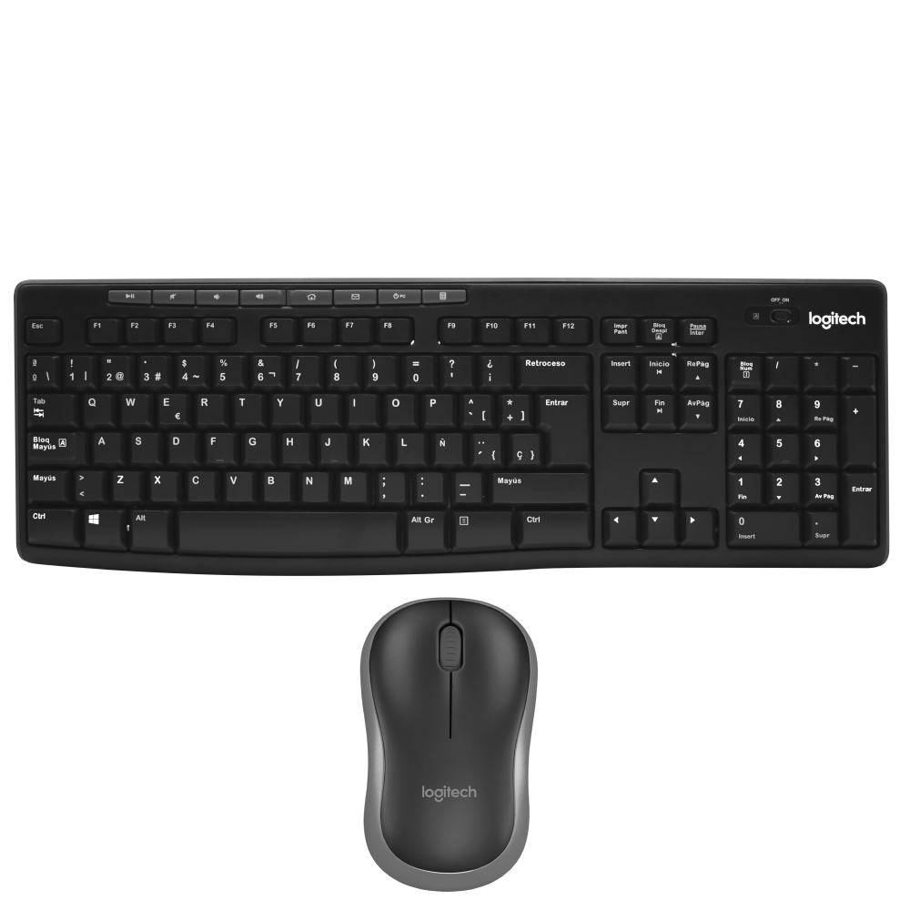 Foto do Produto Teclado + Mouse Logitech MK270 Wireless / Espanhol - Preto (920-004432)