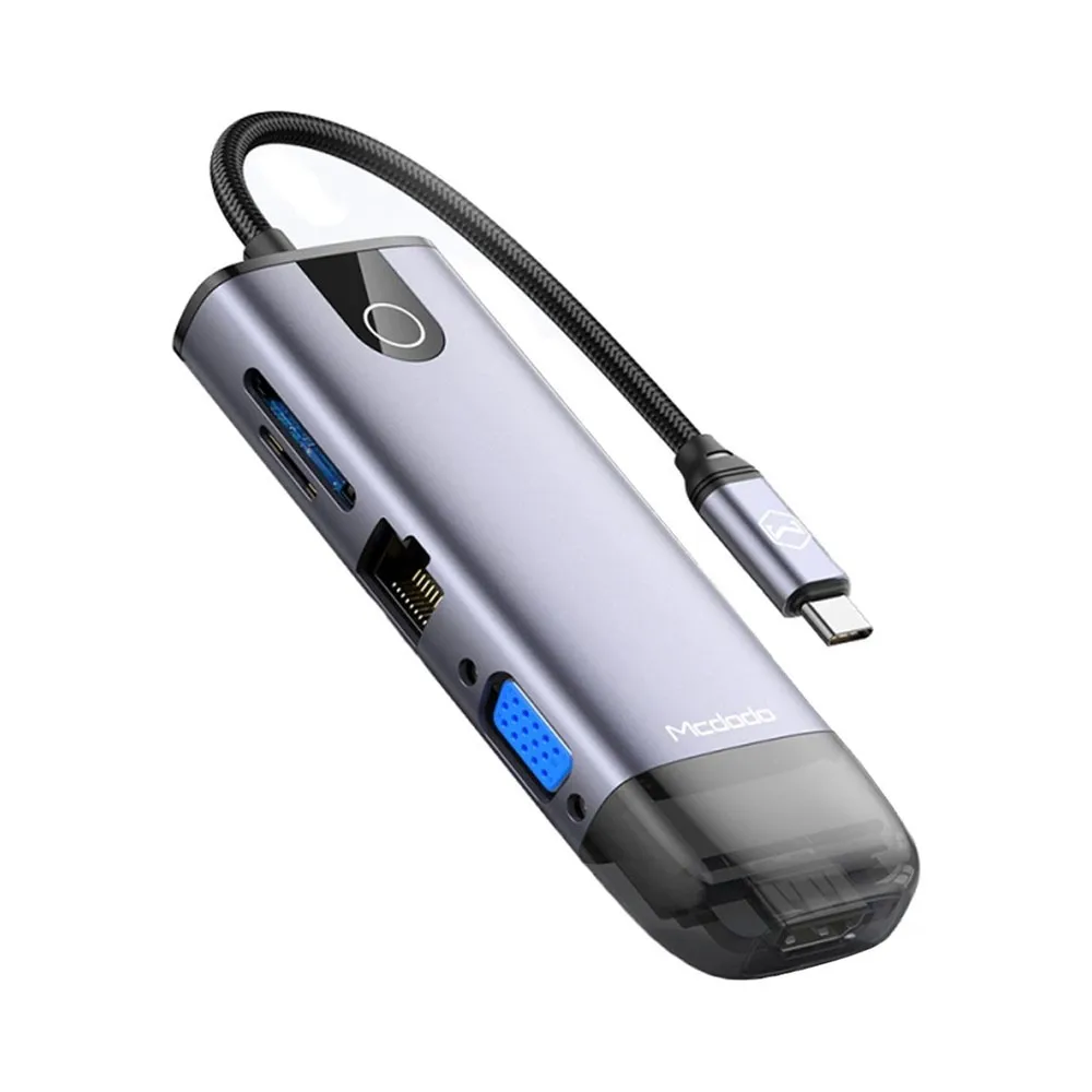 Foto do Produto MCDODO HUB HU-7420 USB-C MULTIPORT 10 EN 1 100W GRAY