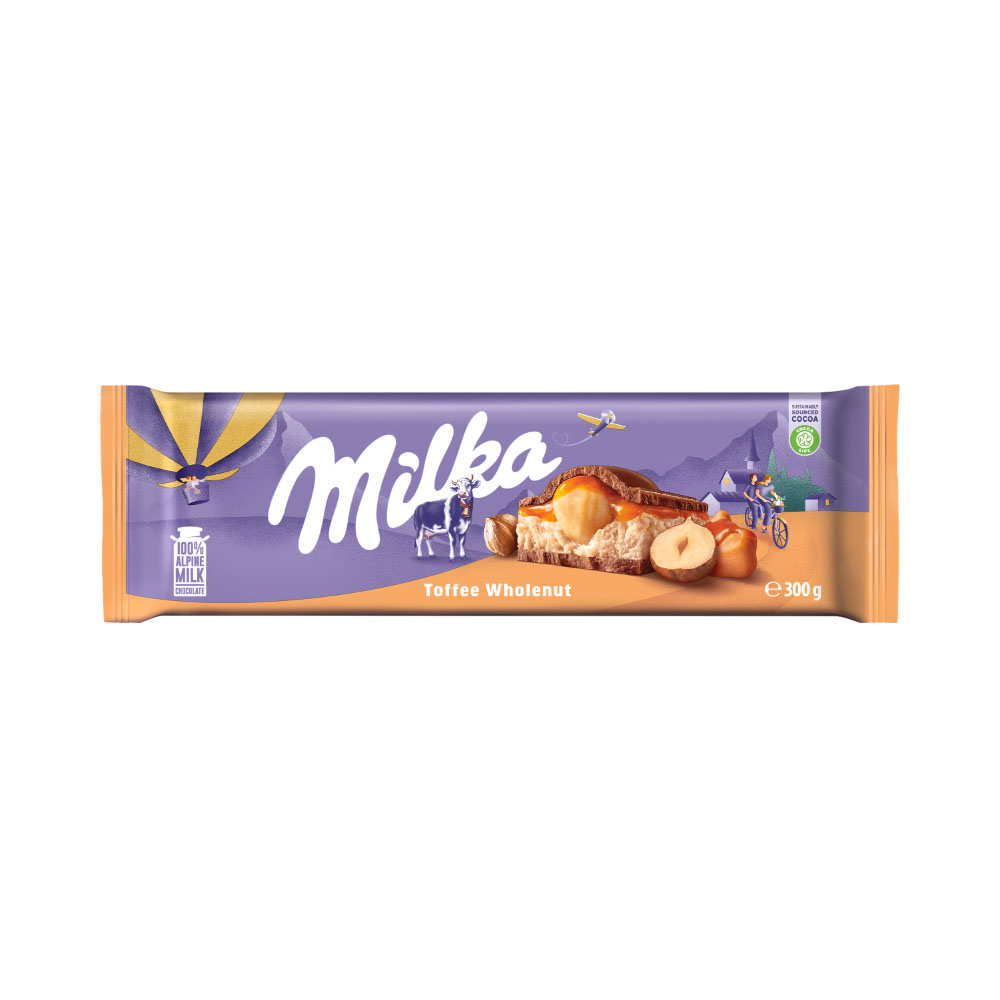 Foto do Produto CHOCOLATE MILKA TOFFEE WHOLENUTS 300GR