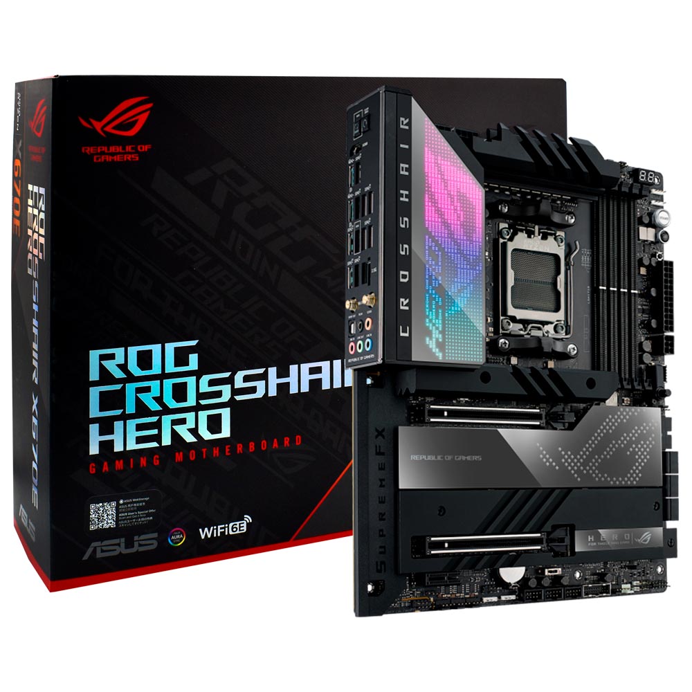 Foto do Produto Placa Mae ASUS ROG X670E Crosshair Hero Socket AM5 / DDR5