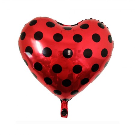 Foto do Produto Balao para Festas Coracao com Bolinhas YSBLH92 VermelhoPreto