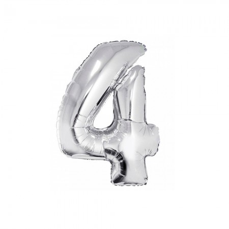 Foto do Produto Balao Numero 4 Prata 16 Polegadas