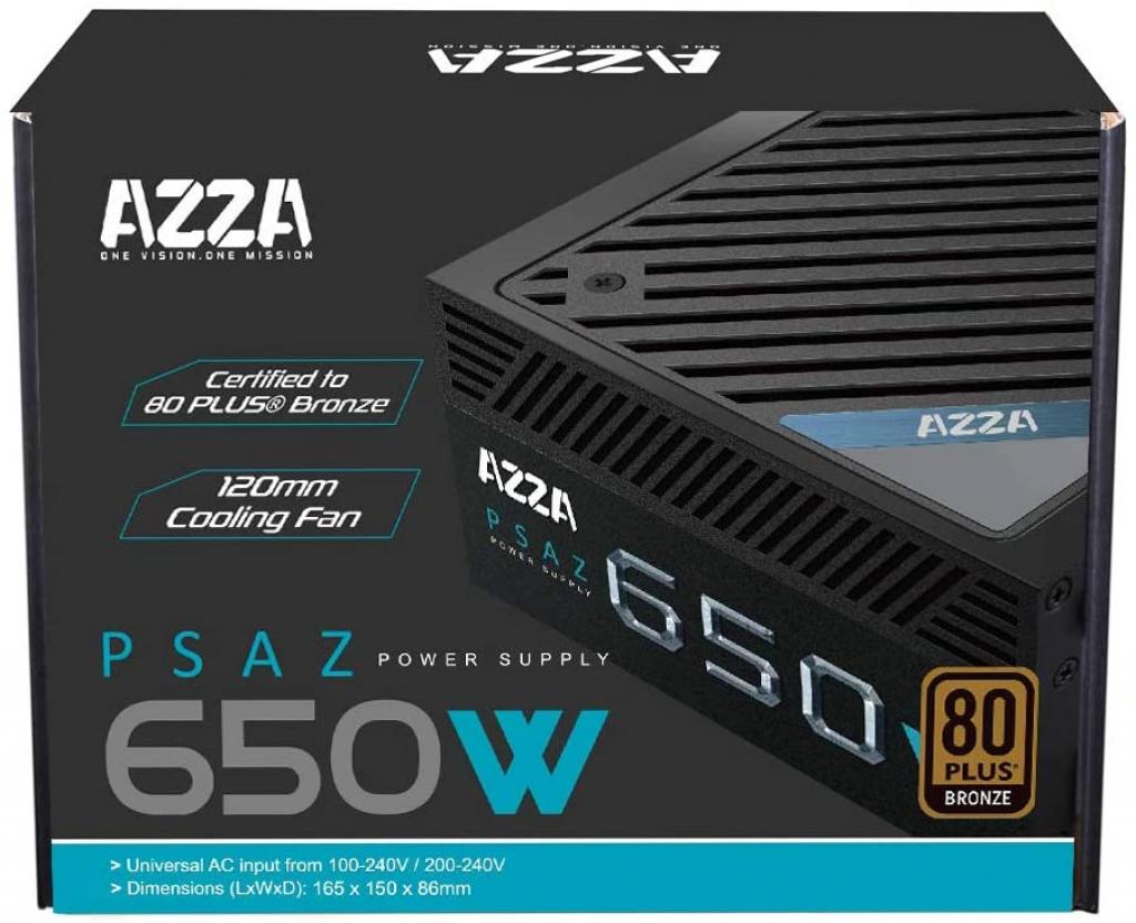 Foto do Produto Fonte 650W Azza PSAZ-650 80Plus Bronze