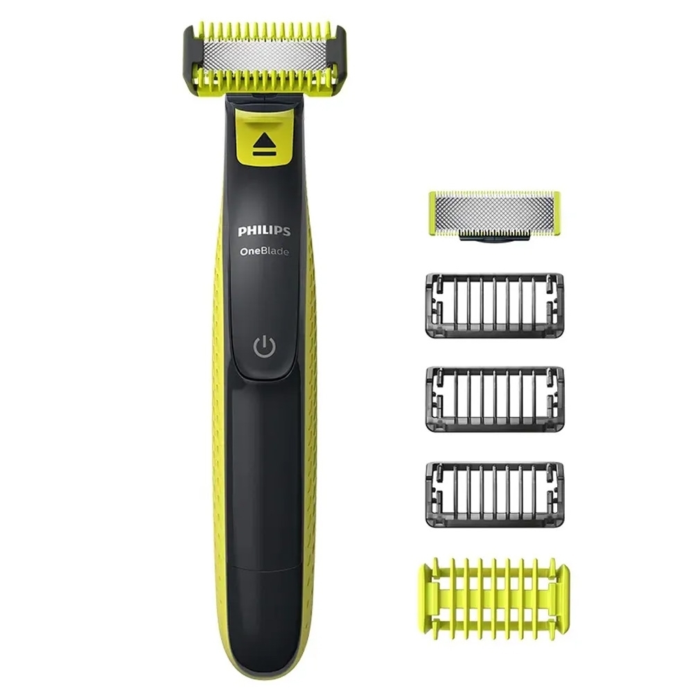 Foto do Produto Barbeador Elétrico Philips Oneblade QP2824/10 - Recarregável - Preto e Verde