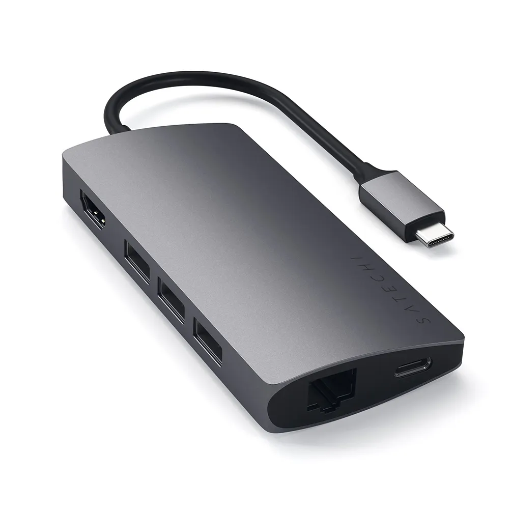 Foto do Produto SATECHI ADAPTADOR ST-TCMA2M METAL USB-C MULTIPORT ADAPTER V2 4K GRAY