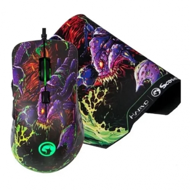Foto do Produto MOUSE +MOUSEPAD MARVO G932+G20 GAMING USB PRETO