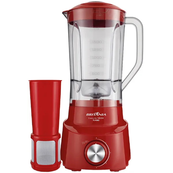 Foto do Produto Liquidificador Britânia Diamante 800 1.050 watts 2.6 Litros 4 Velocidades + Pulsar 220V ~ 50/60 Hz - Vermelho
