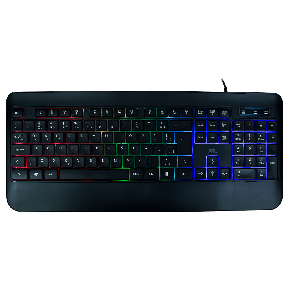 Foto do Produto Teclado Gamer Mtek KB-7701LR USB / RGB / Portugues - Preto
