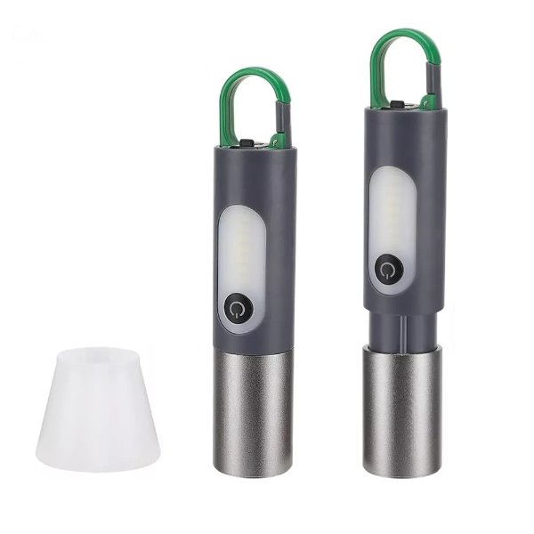 Foto do Produto Lanterna Led Digital Thunder X XST-836 / 6500K / 10W / Recarregavel / Lampada de Emergencia / 3 Modos de Iluminação - Cinza