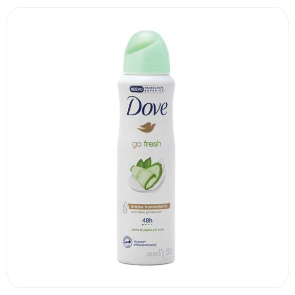 Foto do Produto DESODORANTE DOVE SPRAY FEM GO FRESH PEPINO Y TÉ VERDE 150ML
